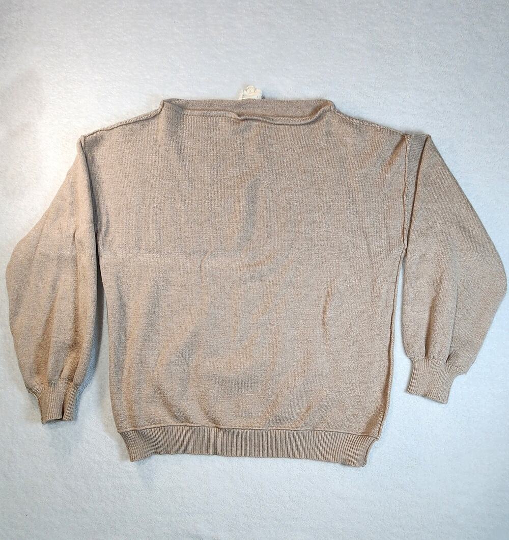 BiBi Women's XL Beige Knit Pullover Sweater Long Sleeve Soft Lightweight NWOT